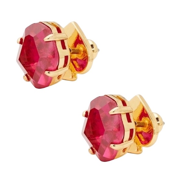KATE SPADE • Treasure Trove Fuchsia Ruby Red Stud Earrings - Picture 6 of 8